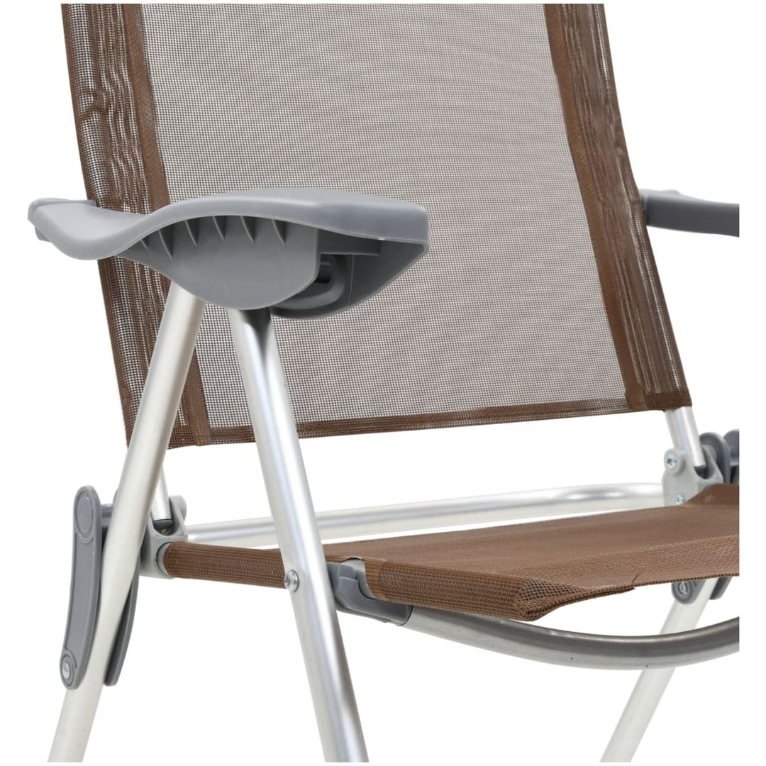Hopfällbara campingstolar 4 st aluminium brun vidaXL – bild 8
