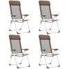 Hopfällbara campingstolar 4 st aluminium brun vidaXL – miniatyr 1