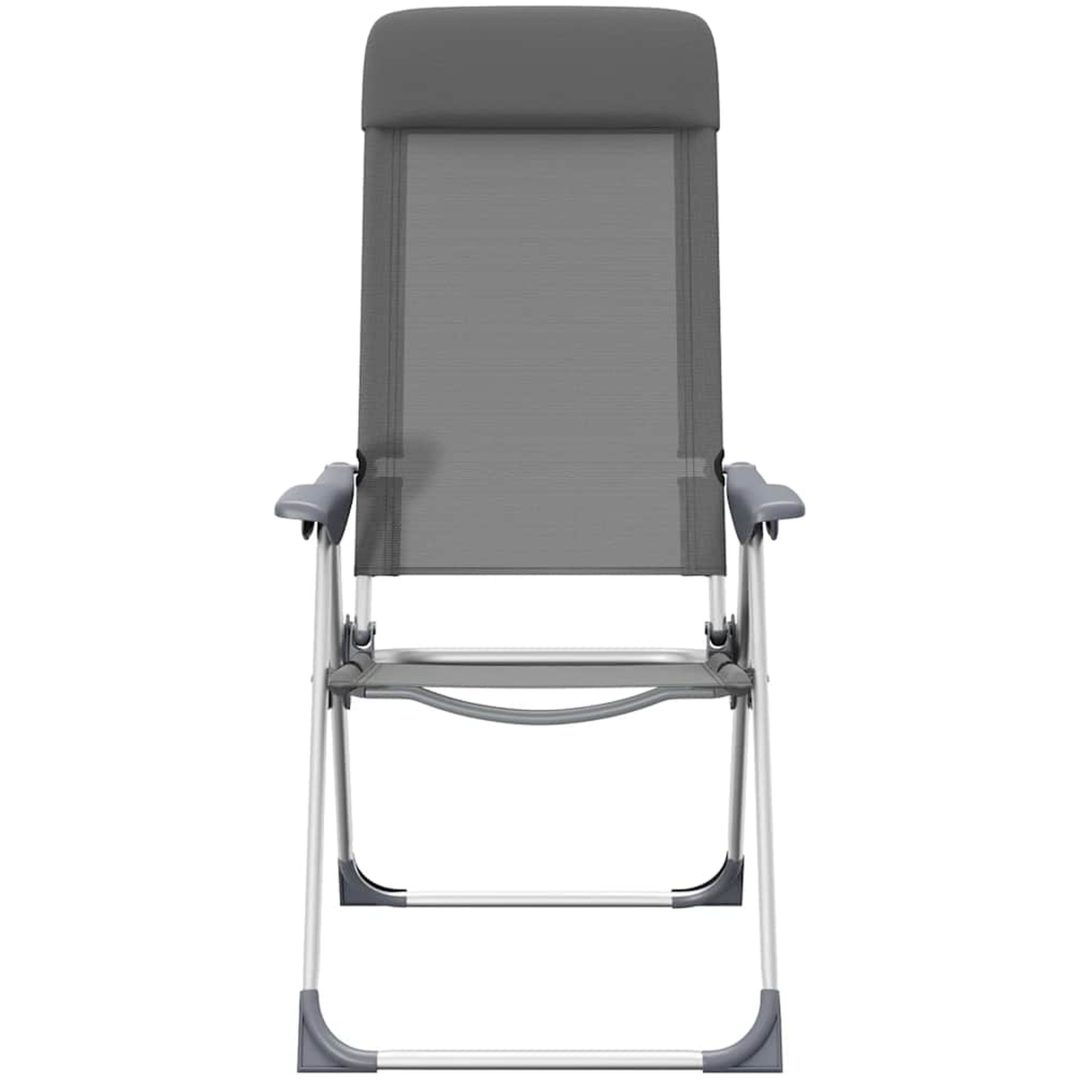 Hopfällbara campingstolar 4 st aluminium grå vidaXL – bild 5