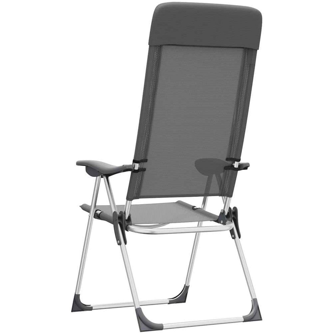 Hopfällbara campingstolar 4 st aluminium grå vidaXL – bild 7