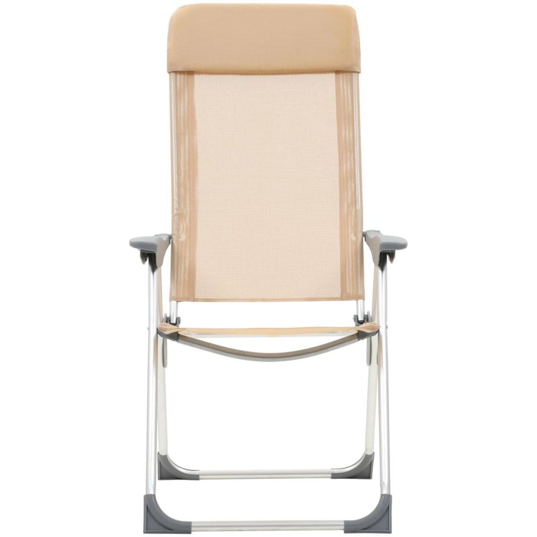 Hopfällbara campingstolar 4 st aluminium gräddvit vidaXL – bild 4