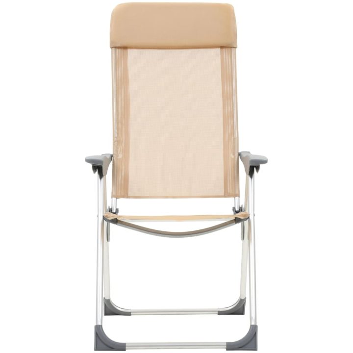 Hopfällbara campingstolar 4 st aluminium gräddvit vidaXL – bild 4