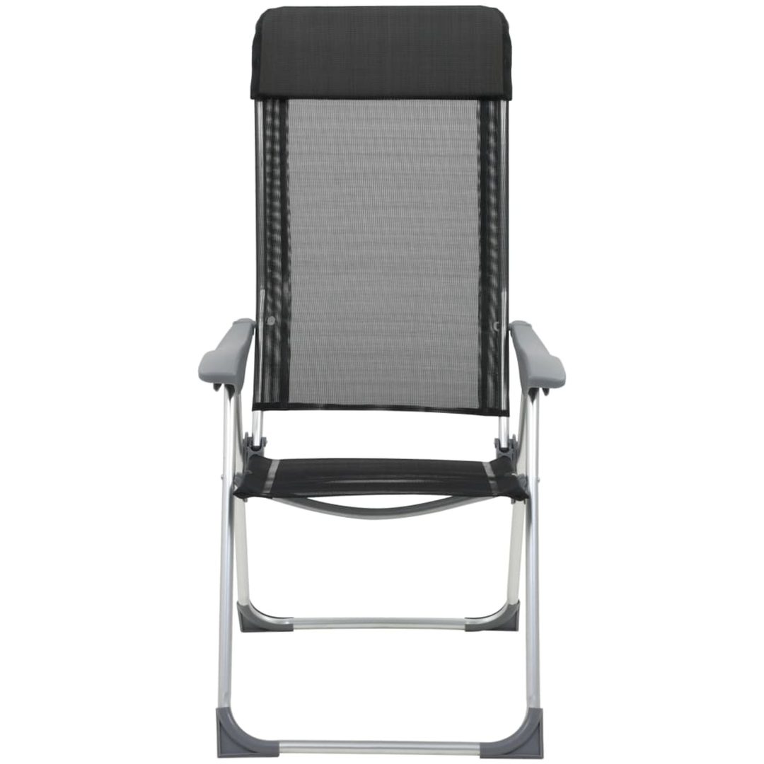 Hopfällbara campingstolar 4 st aluminium svart vidaXL – bild 3