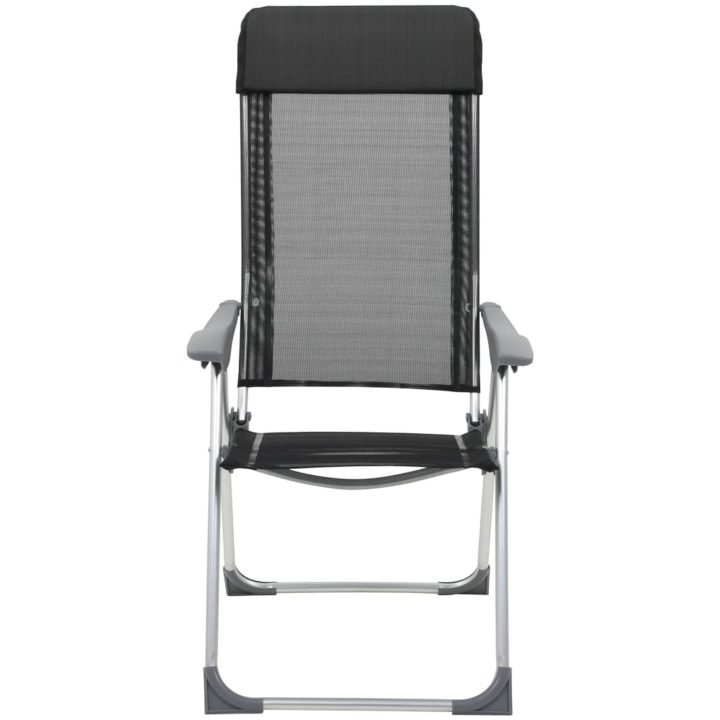 Hopfällbara campingstolar 4 st aluminium svart vidaXL – bild 3