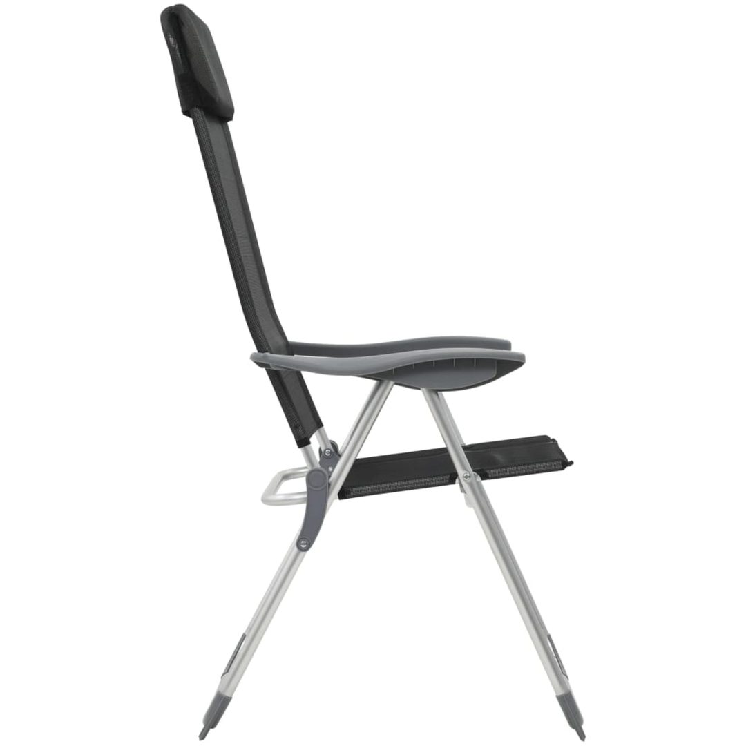 Hopfällbara campingstolar 4 st aluminium svart vidaXL – bild 5