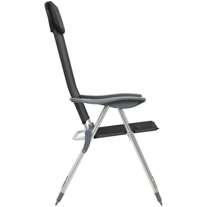 Hopfällbara campingstolar 4 st aluminium svart vidaXL – bild 5