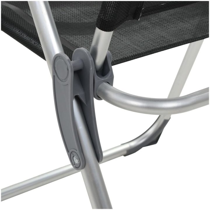 Hopfällbara campingstolar 4 st aluminium svart vidaXL – bild 7