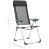 Hopfällbara campingstolar 4 st aluminium svart vidaXL – miniatyr 8