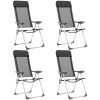 Hopfällbara campingstolar 4 st aluminium svart vidaXL – miniatyr 1