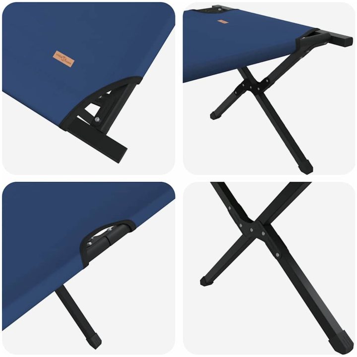 Hopfällbara Solsängar 2 st med Bärväska Blå 600D Oxford Tyg vidaXL 210 x 80 x 46 cm – bild 9