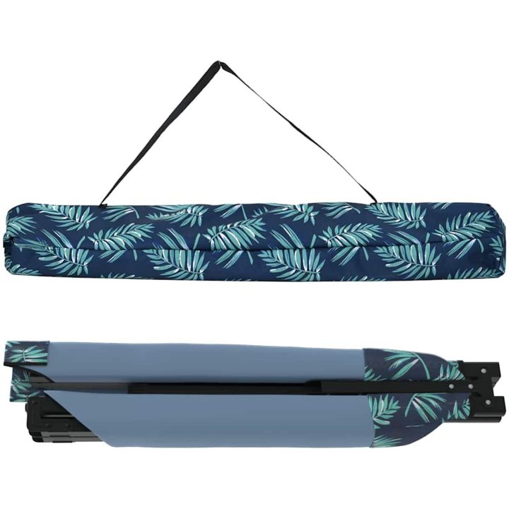 Hopfällbara Solsängar 2 st med Bärväska Lövmönster 600D Oxford Tyg vidaXL 210 x 80 x 46 cm – bild 6