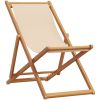 Hopfällbara solstolar 2 st beige tyg och massivt trä vidaXL – miniatyr 3