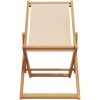 Hopfällbara solstolar 2 st beige tyg och massivt trä vidaXL – miniatyr 4