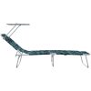 Hopfällbara solstolar 2 st med canopy bladmönster 600D Oxford tyg vidaXL Standard – miniatyr 6