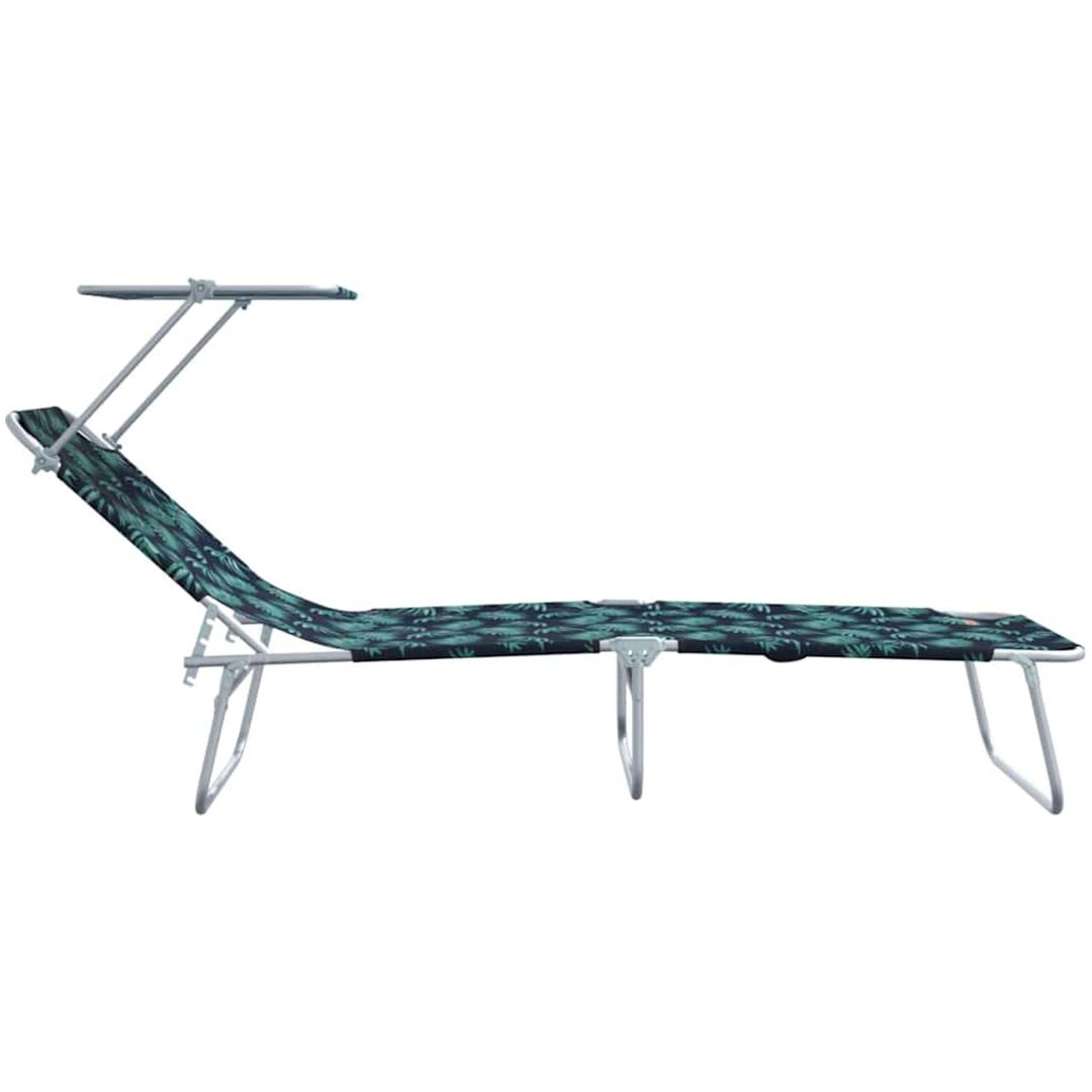 Hopfällbara solstolar 2 st med canopy bladmönster 600D Oxford tyg vidaXL Standard – bild 6