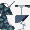 Hopfällbara solstolar 2 st med canopy bladmönster 600D Oxford tyg vidaXL Standard – miniatyr 8