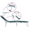 Hopfällbara solstolar 2 st med canopy bladmönster 600D Oxford tyg vidaXL Standard – miniatyr 9