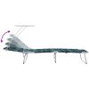 Hopfällbara solstolar 2 st med canopy bladmönster 600D Oxford tyg vidaXL Standard – miniatyr 10
