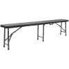 Hopfällbara trädgårdsbänkar 2 st 180 cm HDPE svart vidaXL – miniatyr 2