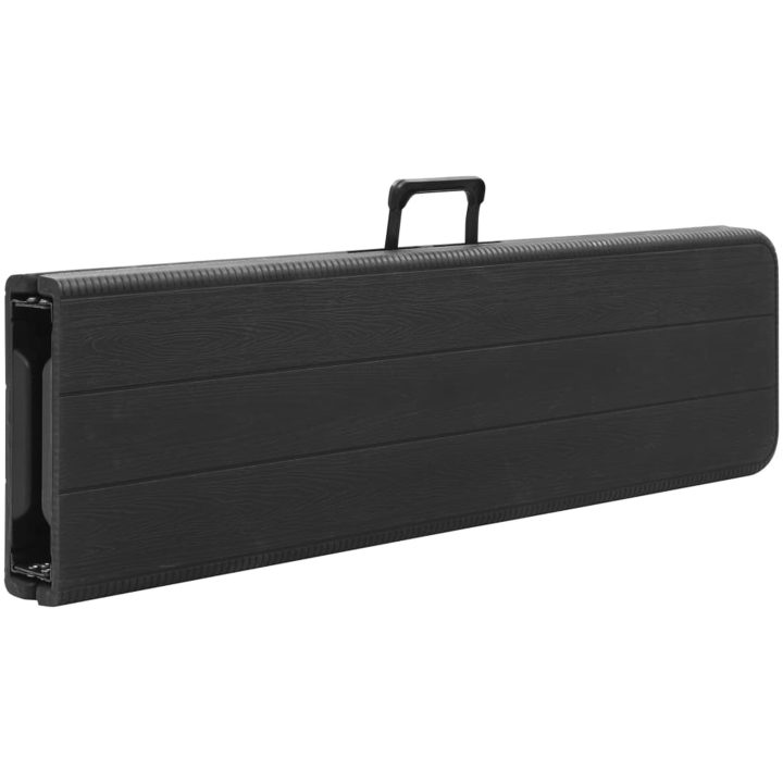Hopfällbara trädgårdsbänkar 2 st 180 cm HDPE svart vidaXL – bild 6