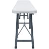 Hopfällbara trädgårdsbänkar 2 st 180 cm HDPE vit vidaXL – miniatyr 3