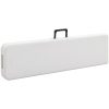 Hopfällbara trädgårdsbänkar 2 st 180 cm HDPE vit vidaXL – miniatyr 5