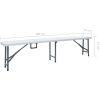Hopfällbara trädgårdsbänkar 2 st 180 cm HDPE vit vidaXL – miniatyr 7