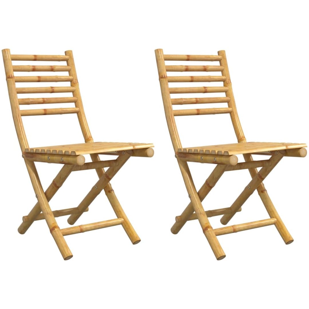 Hopfällbara trädgårdsstolar 2 st 43x54x88 cm bambu vidaXL – bild 2