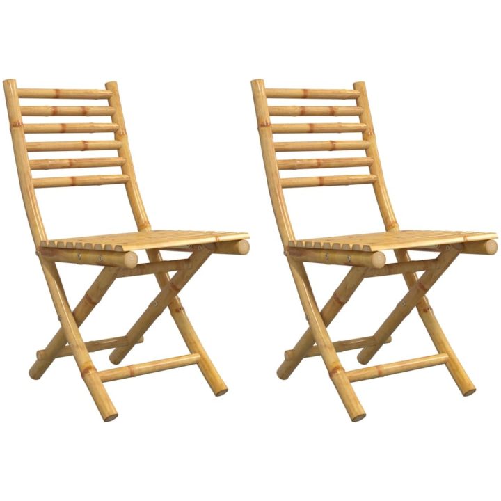 Hopfällbara trädgårdsstolar 2 st 43x54x88 cm bambu vidaXL – bild 2