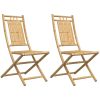 Hopfällbara trädgårdsstolar 2 st 46x66x99 cm bambu vidaXL – miniatyr 2