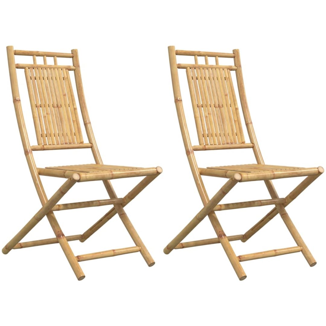 Hopfällbara trädgårdsstolar 2 st 46x66x99 cm bambu vidaXL – bild 2