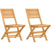 Hopfällbara trädgårdsstolar 2 st 47x62x90 cm massiv teak vidaXL – miniatyr 2
