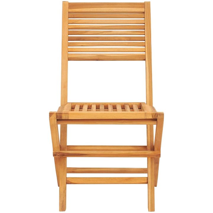Hopfällbara trädgårdsstolar 2 st 47x62x90 cm massiv teak vidaXL – bild 4