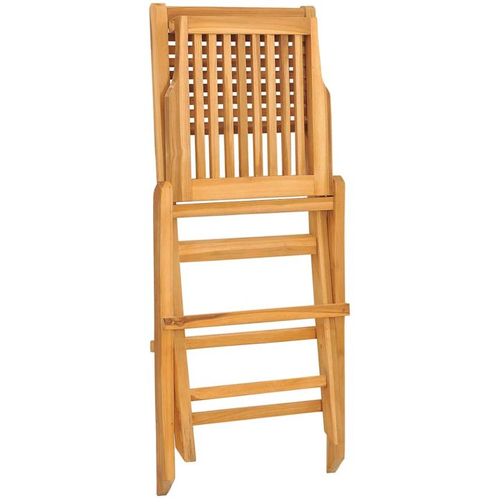 Hopfällbara trädgårdsstolar 2 st 47x62x90 cm massiv teak vidaXL – bild 6