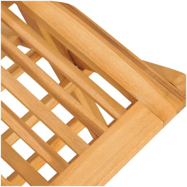 Hopfällbara trädgårdsstolar 2 st 47x62x90 cm massiv teak vidaXL – bild 7