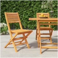 Hopfällbara trädgårdsstolar 2 st 47x62x90 cm massiv teak vidaXL