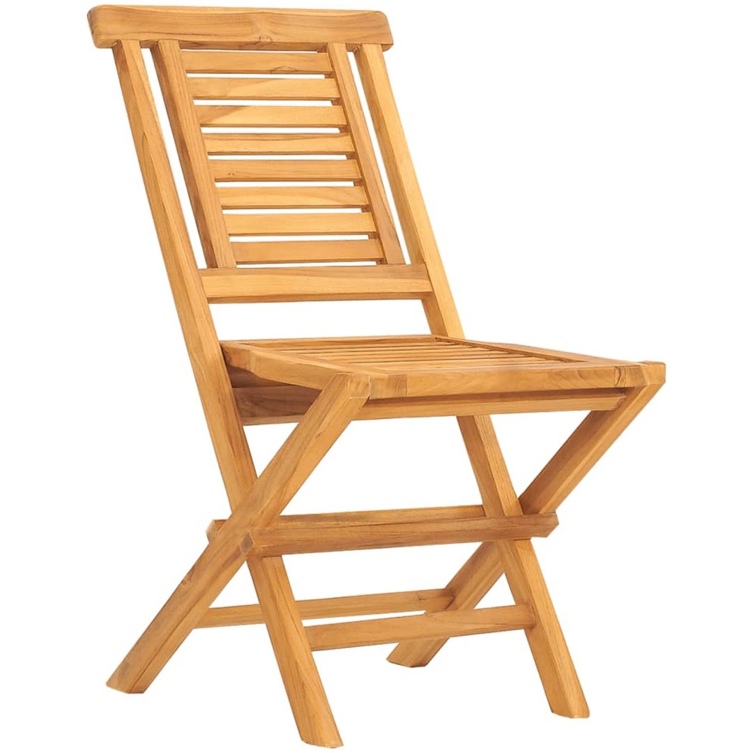 Hopfällbara trädgårdsstolar 2 st 47x63x90 cm massiv teak vidaXL – bild 3