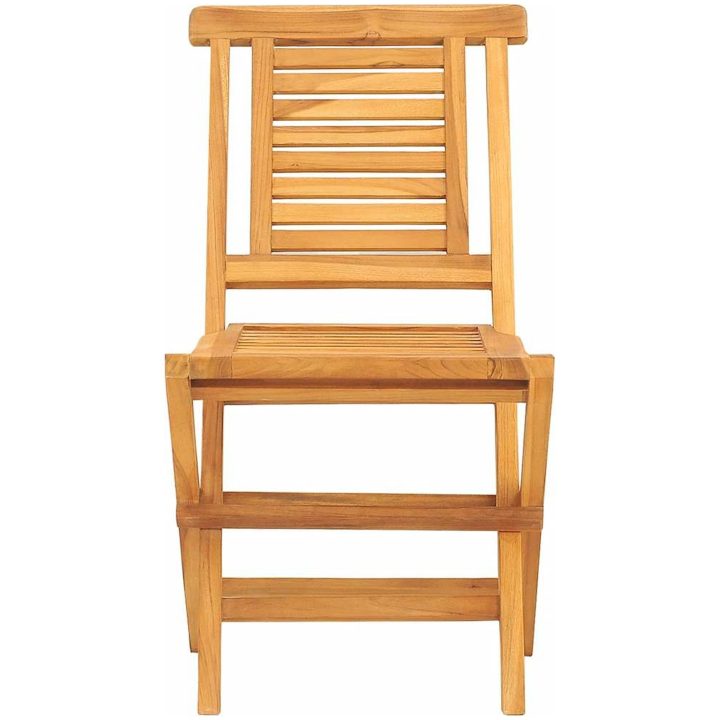 Hopfällbara trädgårdsstolar 2 st 47x63x90 cm massiv teak vidaXL – bild 4