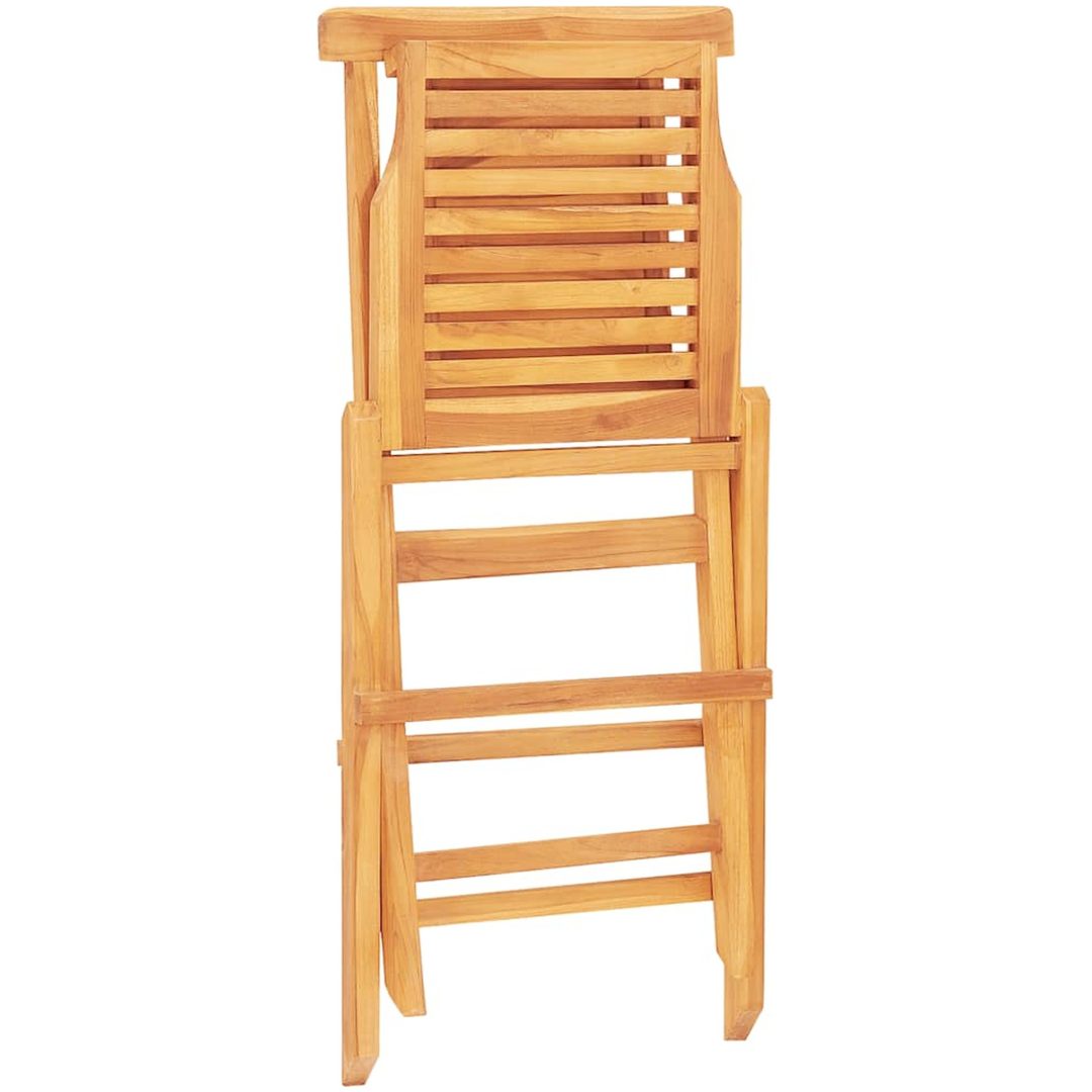 Hopfällbara trädgårdsstolar 2 st 47x63x90 cm massiv teak vidaXL – bild 6