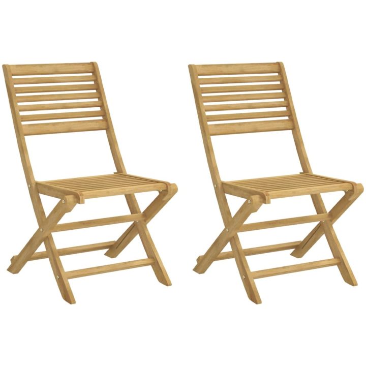Hopfällbara trädgårdsstolar 2 st 48,5x61,5x87 cm massiv akacia vidaXL – bild 2