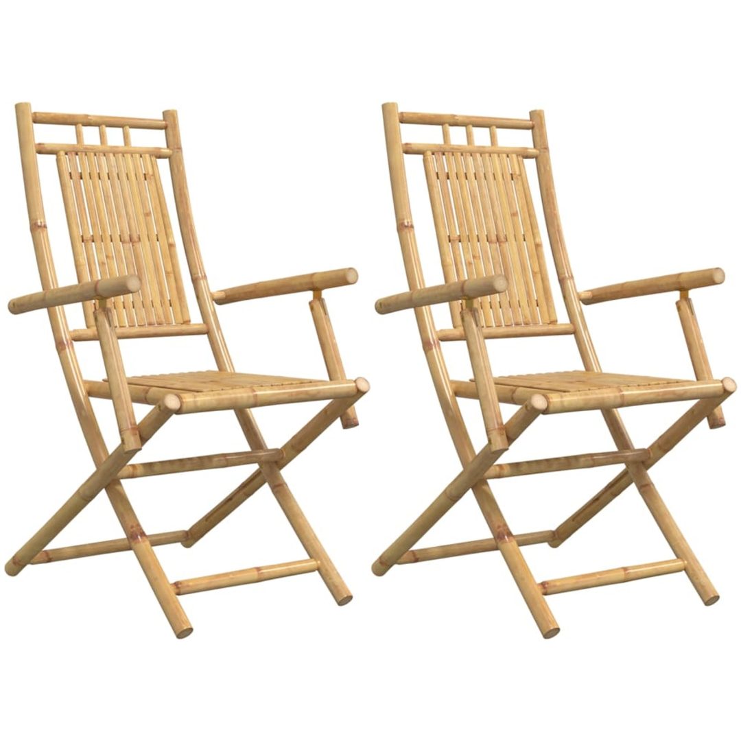 Hopfällbara trädgårdsstolar 2 st 53x66x99 cm bambu vidaXL – bild 2