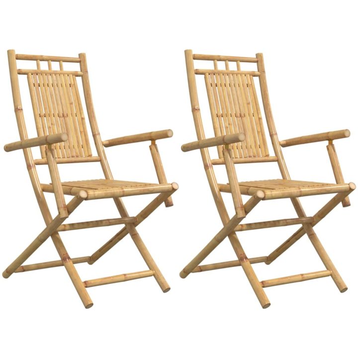 Hopfällbara trädgårdsstolar 2 st 53x66x99 cm bambu vidaXL – bild 2