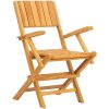 Hopfällbara trädgårdsstolar 2 st 55x61x90 cm massiv teak vidaXL – miniatyr 3