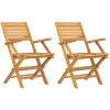 Hopfällbara trädgårdsstolar 2 st 55x62x90 cm massiv teak vidaXL – miniatyr 2