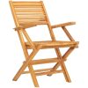 Hopfällbara trädgårdsstolar 2 st 55x62x90 cm massiv teak vidaXL – miniatyr 3