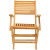 Hopfällbara trädgårdsstolar 2 st 55x62x90 cm massiv teak vidaXL – miniatyr 4
