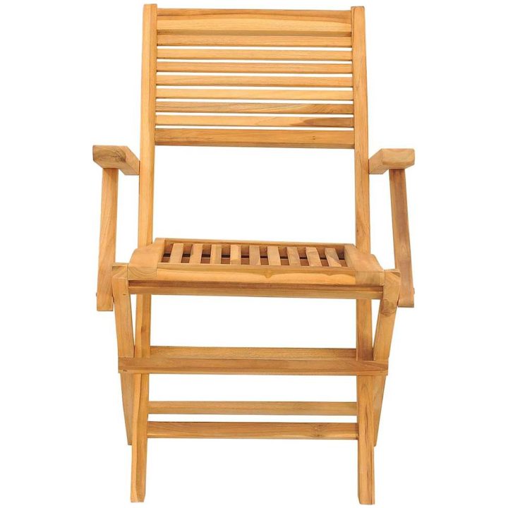 Hopfällbara trädgårdsstolar 2 st 55x62x90 cm massiv teak vidaXL – bild 4