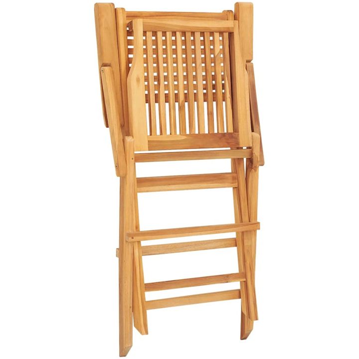 Hopfällbara trädgårdsstolar 2 st 55x62x90 cm massiv teak vidaXL – bild 6