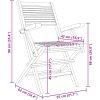 Hopfällbara trädgårdsstolar 2 st 55x62x90 cm massiv teak vidaXL – miniatyr 8