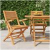 Hopfällbara trädgårdsstolar 2 st 55x62x90 cm massiv teak vidaXL – miniatyr 1